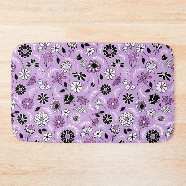 Item preview, Cute Ditsy Flowers // Grape Purple, Plum Purple, Black, White designed and sold by Elsy's Art.