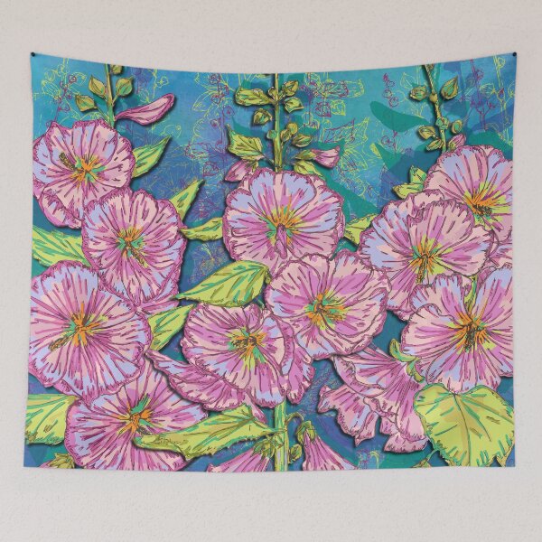Item preview, Hollyhocks designed and sold by lottibrown.