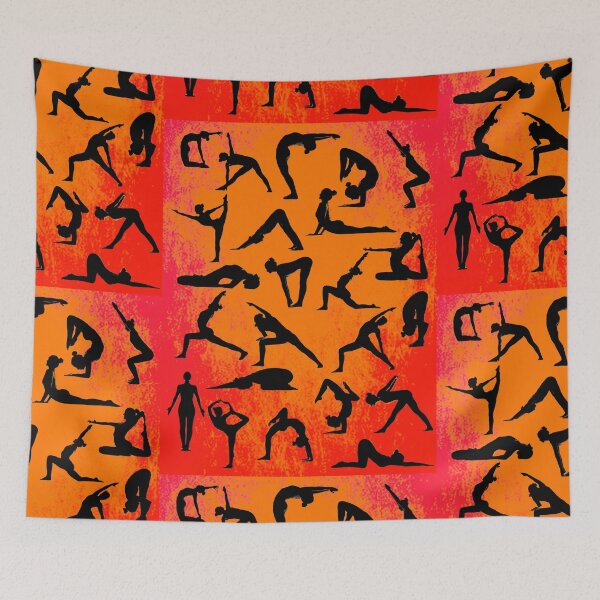 Item preview, Yoga Pose Multi Red and Orange designed and sold by SadSacDesigns.
