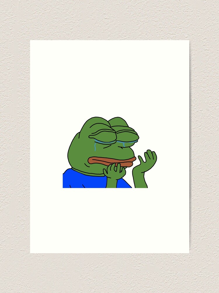 "Peepo sad crying white background" Art Print for Sale by Katuse