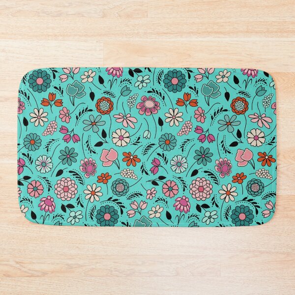 Item preview, Cute Ditsy Flowers // Country Pink, Teal, Turquoise, Cream designed and sold by Elsy's Art.