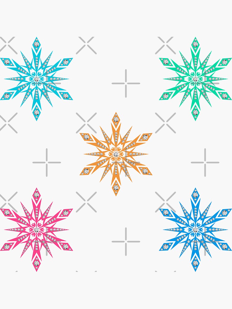 Snowflake stickers. Christmas bundle. Sticker pack