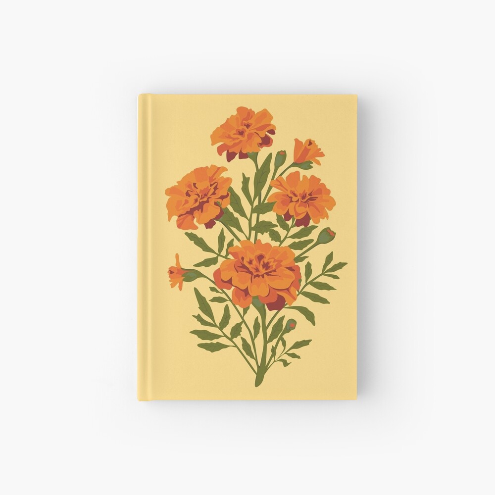 Marigold Flowers Hardcover Journal