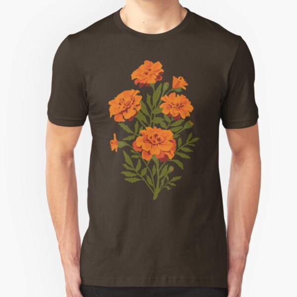 Marigold Flowers Slim Fit T-Shirt