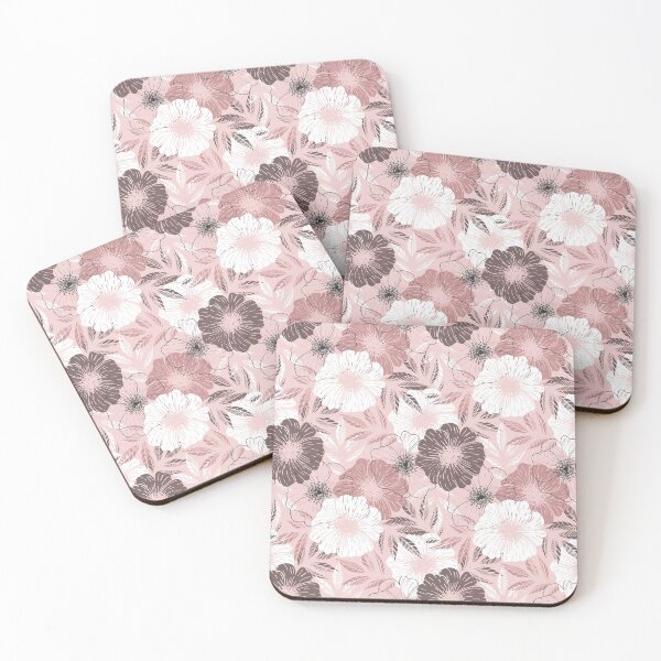 Item preview, Modern floral pattern in dusty pink colors designed and sold by KatAnti.