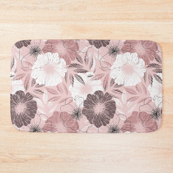 Item preview, Modern floral pattern in dusty pink colors designed and sold by KatAnti.