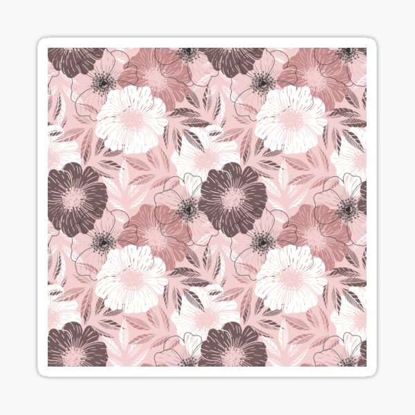 Item preview, Modern floral pattern in dusty pink colors designed and sold by KatAnti.