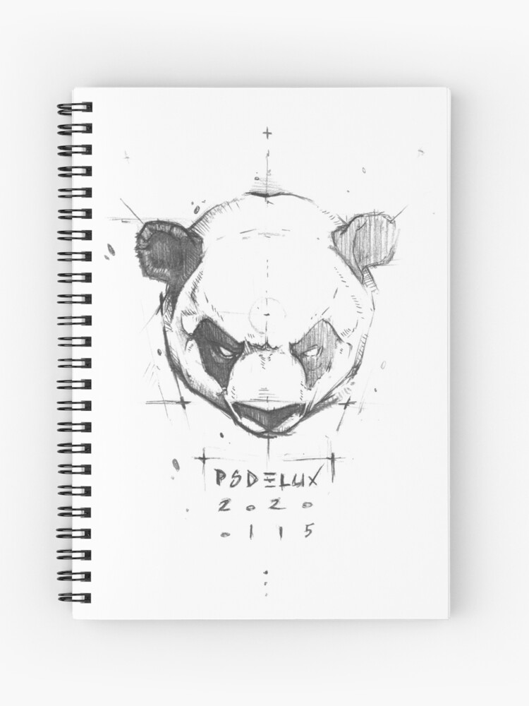 Cuaderno de espiral «dibujo a lápiz panda psdelux» de psdelux | Redbubble
