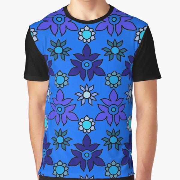 Blue, blue and blue flowers Graphic T-Shirt