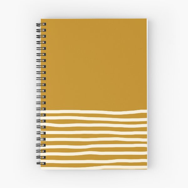 Item preview, Hand-Painted Cream Stripes Minimalist Pattern on Golden Mustard Solid  designed and sold by kierkegaard.