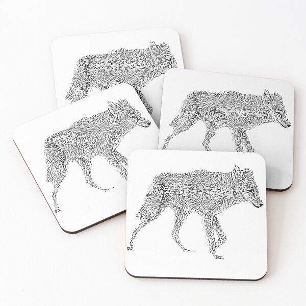 Item preview, Coyote Walking Black/White Print designed and sold by designsasstultd.