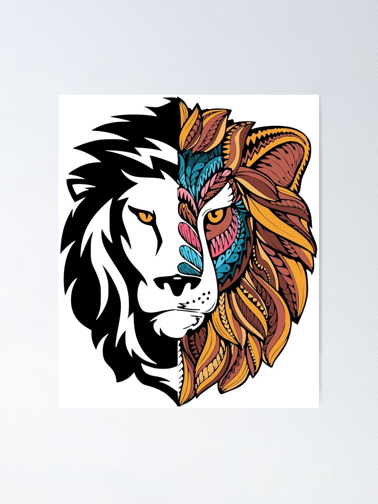 tribal lion sketch