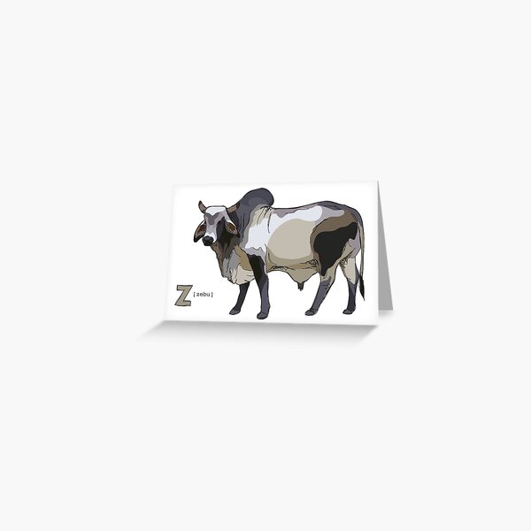 Funky Animal Alphabet: Z is for Zebu Greeting Card