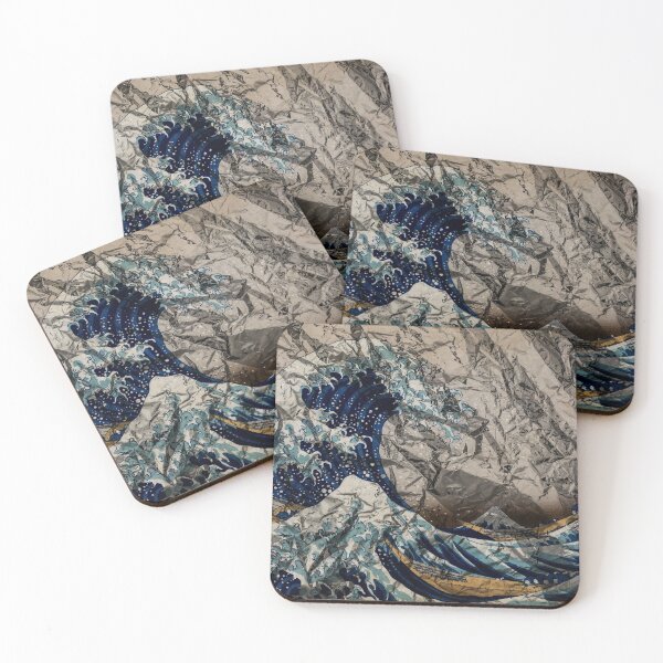 Item preview, Gran ola de papel de aluminio arrugado Kanagawa designed and sold by Dator-Abstracts.
