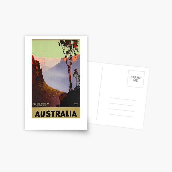 Item preview, Australia Blue Mountains vintage travel poster designed and sold by stickart-marek.