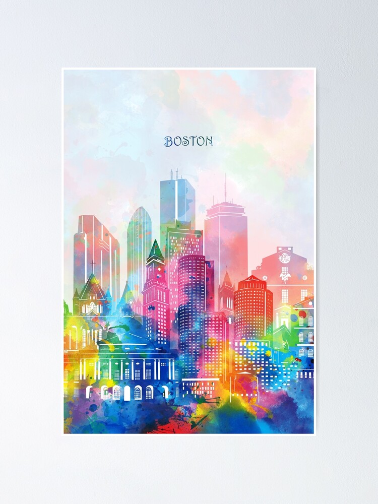 Boston Skyline Poster By Bekimart2 Redbubble