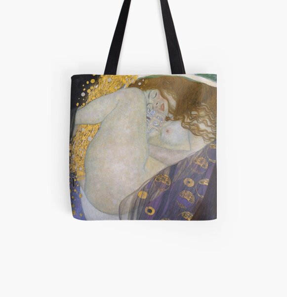 #Danae by Gustav Klimt #GustaveKlimt Густав Климт - #Даная, 1907г #ГуставКлимт All Over Print Tote Bag