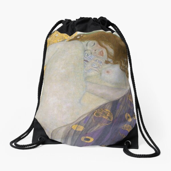 #Danae by Gustav Klimt #GustaveKlimt Густав Климт - #Даная, 1907г #ГуставКлимт Drawstring Bag