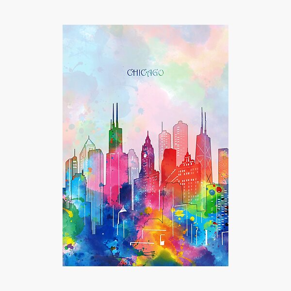 Item preview, chicago skyline designed and sold by BekimART2.