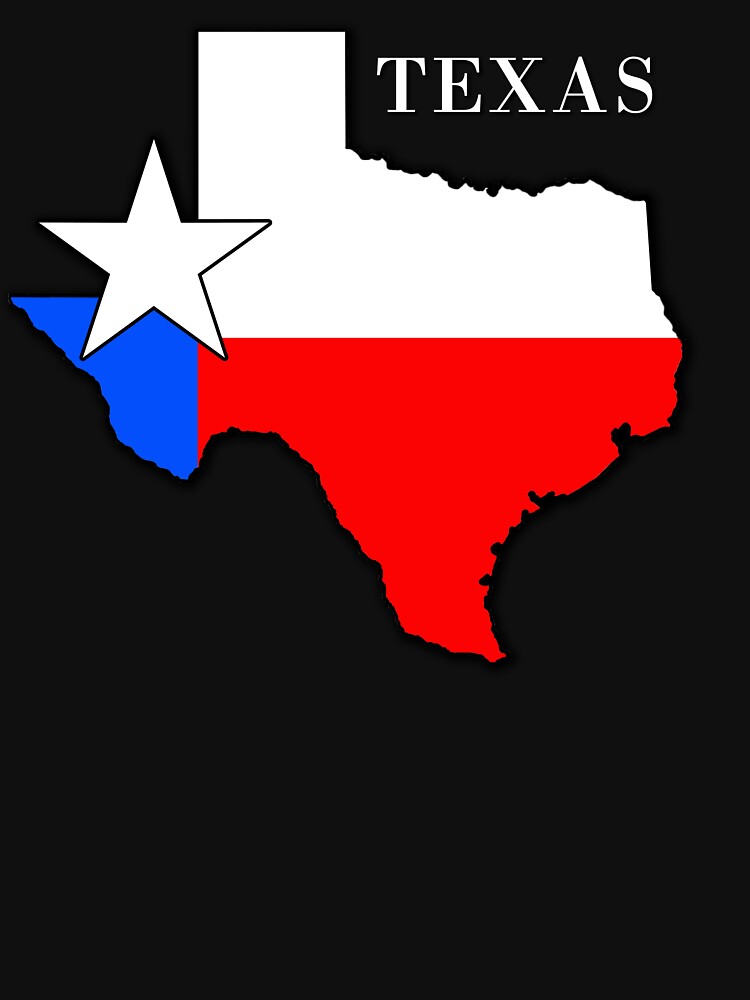 Thumbnail 7 of 7, Classic T-Shirt, Texas Map with Texas Flag Colors Inside - Texas Pride designed and sold by Warren Paul Harris.