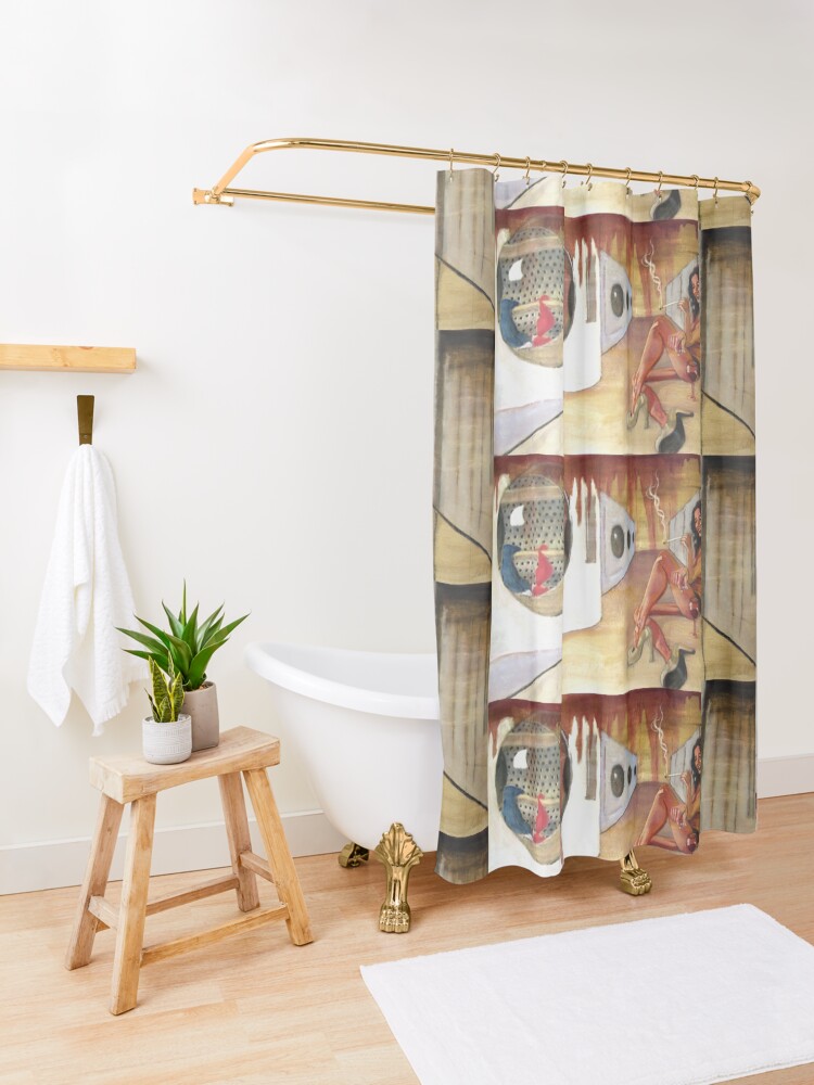 Alternate view of Laundry a No-No Shower Curtain