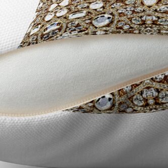 Alternate view of jewelry gemstone silver crystal champagne gold rhinestone Throw Pillow