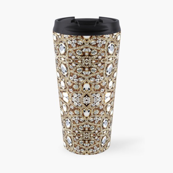 jewelry gemstone silver crystal champagne gold rhinestone Travel Mug