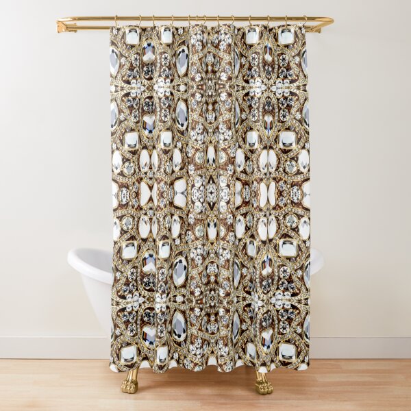 Silver And Gold Shower Curtains Redbubble