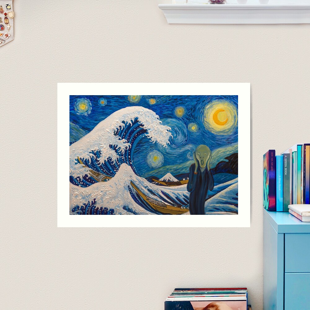 Masterpiece Mashup - Edvard Munch The Scream, Hokusai