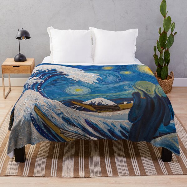 Item preview, Masterpiece Mashup - Edvard Munch The Scream, Hokusai Kanagawa The Great Wave, Vincent Van Gogh The Starry Night all together designed and sold by MindChirp.