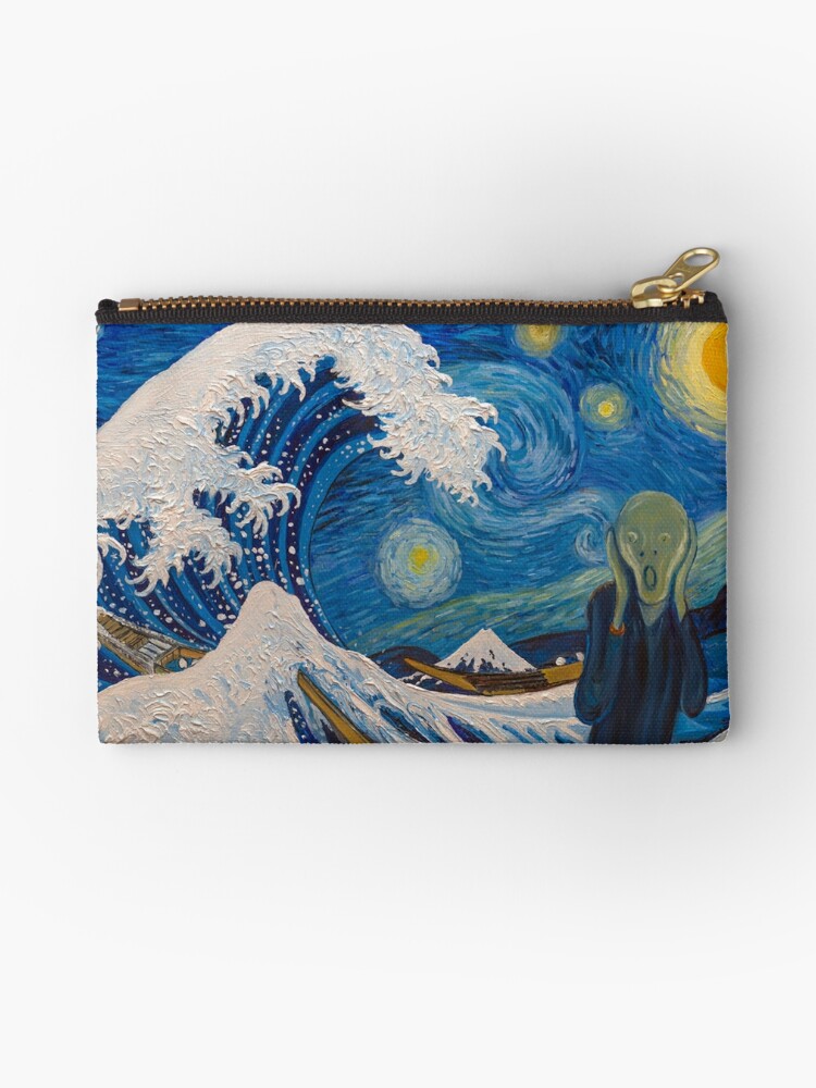 Van Gogh Art Oil Painting Wallet, Zipper Around Coin Purse, Clutch