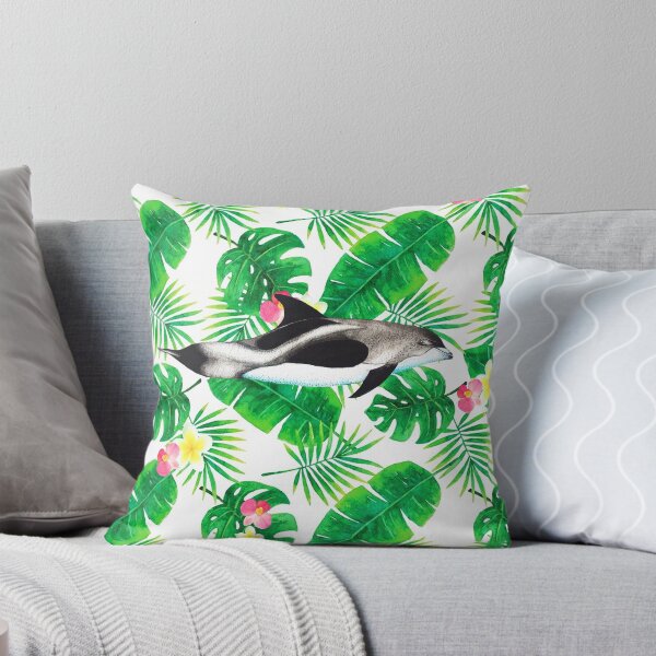 Item preview, White-Beaked Dolphin with Tropical Plants designed and sold by SkySailingArt.