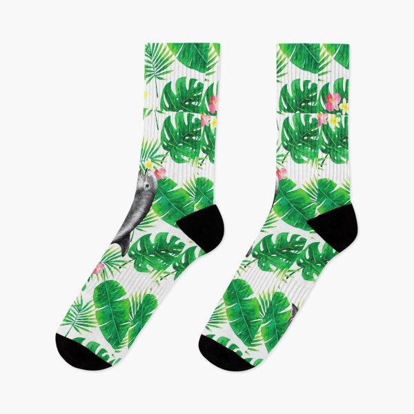 Item preview, Risso's Dolphin with Tropical Plants designed and sold by SkySailingArt.
