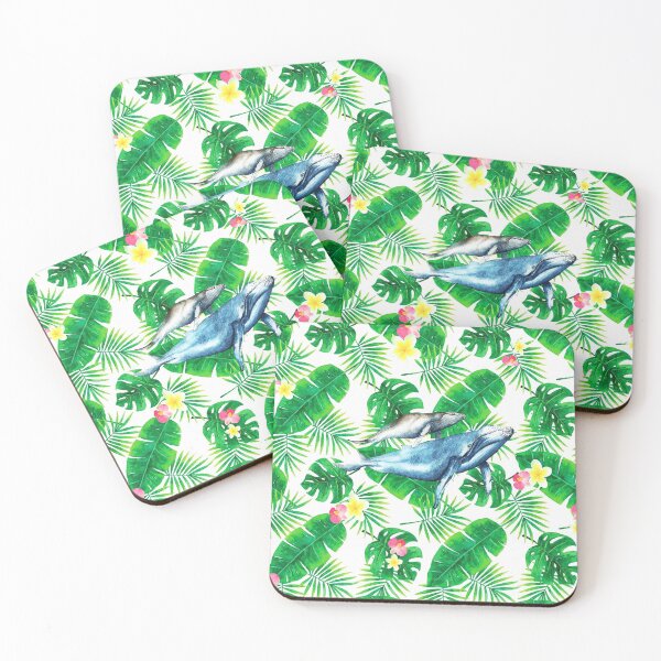Item preview, Humpback Whales with Tropical Plants designed and sold by SkySailingArt.