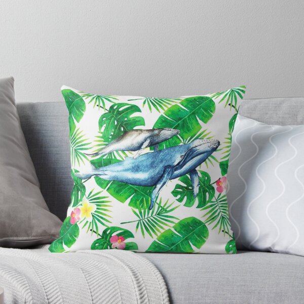 Item preview, Humpback Whales with Tropical Plants designed and sold by SkySailingArt.