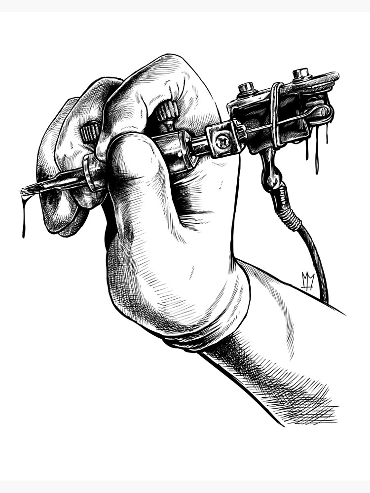 Tattoo machine hand drawn vector  How to draw hands Tattoos Tattoo  machine