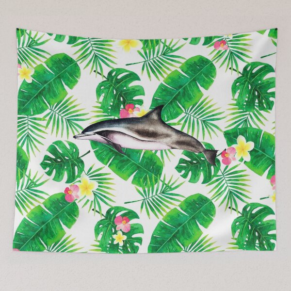Item preview, Clymene Dolphin with Tropical Plants designed and sold by SkySailingArt.