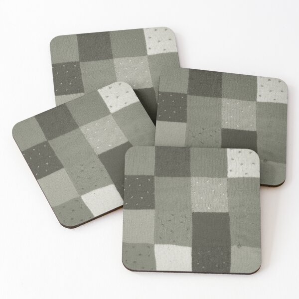 Item preview, black and white knitted patchwork squares designed and sold by pollywolly.