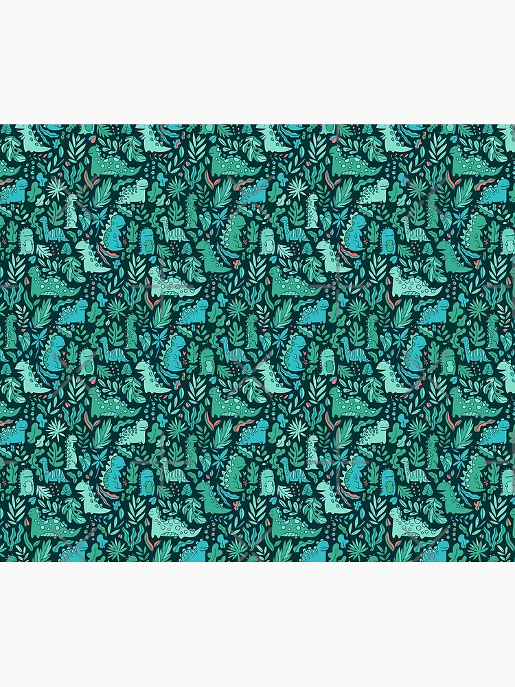 Cute dinosaurs and tropical leaves by kostolom3000