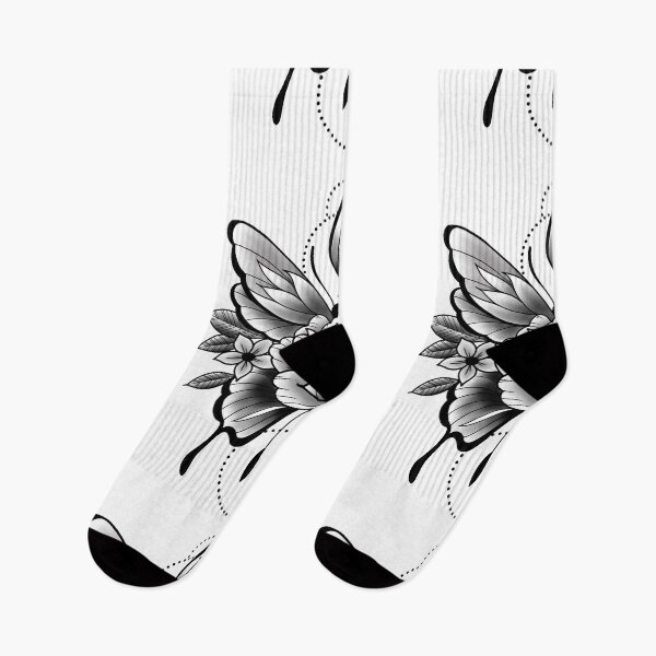 Item preview, Butterfly peony tattoo design designed and sold by SpaceCatK.