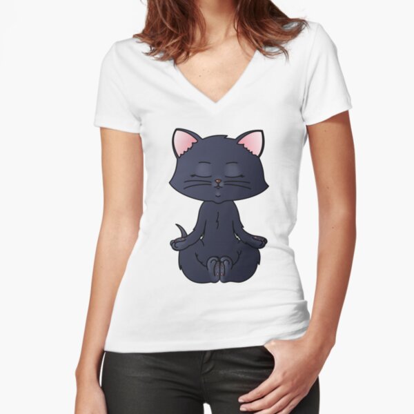 Keep calm and ommm... Fitted V-Neck T-Shirt