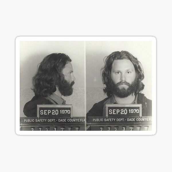 Jim Morrison Mugshot Sticker