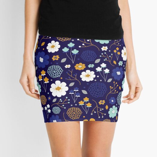 Winter Floral Mini Skirt