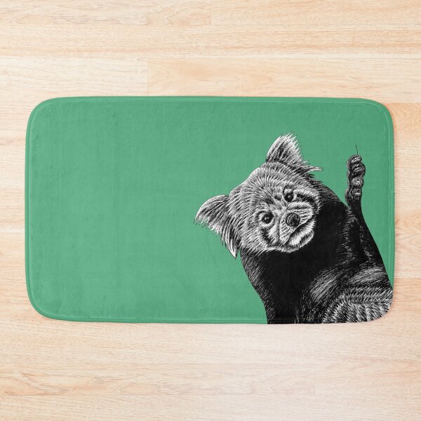 Item preview, Red panda - ink illustration - green designed and sold by LorenDowding.