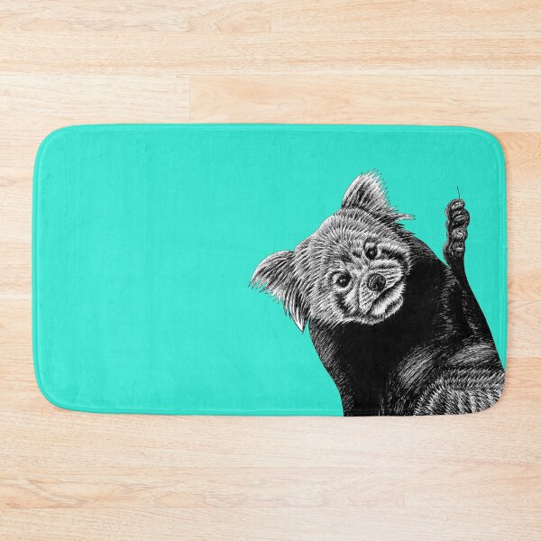 Item preview, Red panda - ink illustration - turquoise designed and sold by LorenDowding.