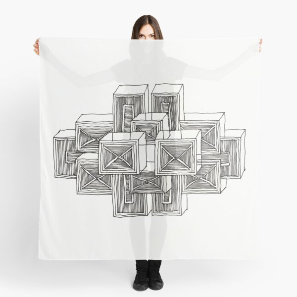 Construct Art Line Drawing 121 Scarf