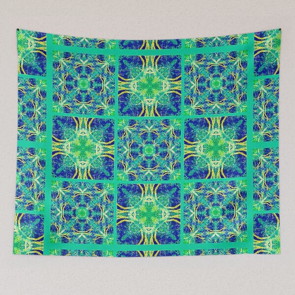 Item preview, Green And Blue Nine Tile Mosaic designed and sold by DVanSiceartist.