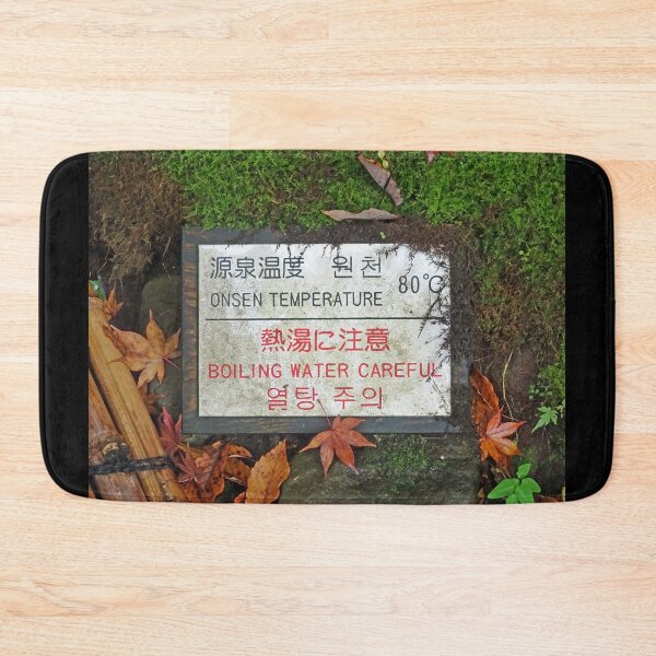 Item preview, Hot water warning sign at an onsen in Japan designed and sold by cuisinecat2.