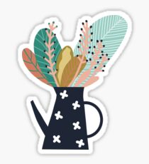 Pegatina Cafetera botánica