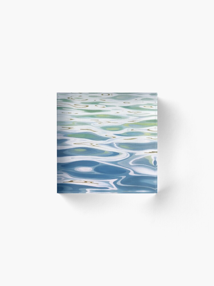 Alternate view of Summer Lake painting Acrylic Block